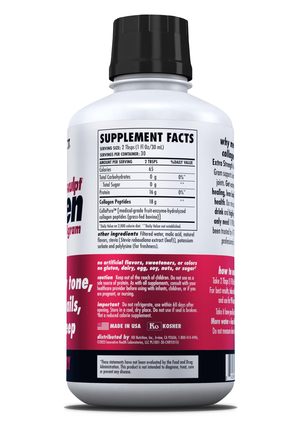 HEALTH DIRECT porción de 1 oz vertida en vaso para dosis precisa