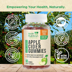 Health Nutrition Naturals bote abierto con gomitas visibles para uso diario práctico