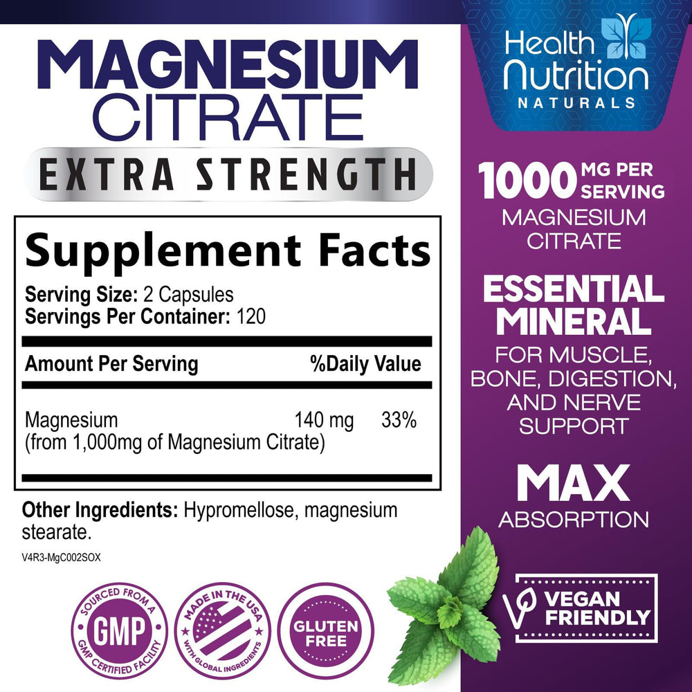 Health Nutrition Naturals cápsulas ampliadas destacando tamaño y fácil de tragar