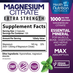 Health Nutrition Naturals cápsulas ampliadas destacando tamaño y fácil de tragar