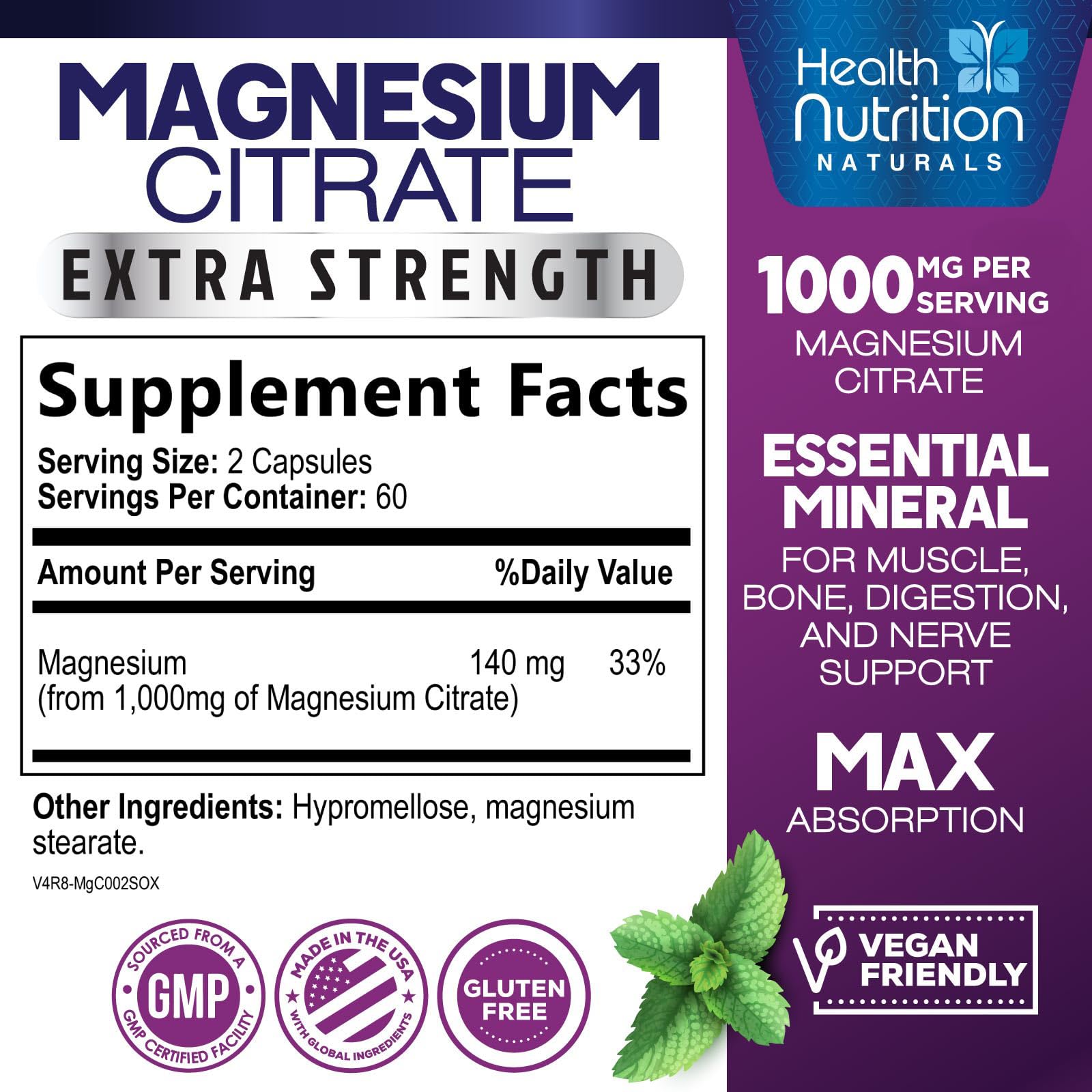 Health Nutrition Naturals varias cápsulas sobre mesa mostrando tamaño y textura