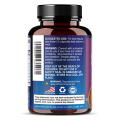 Health Nutrition Naturals detalle de etiqueta con cúrcuma y boswellia destacados