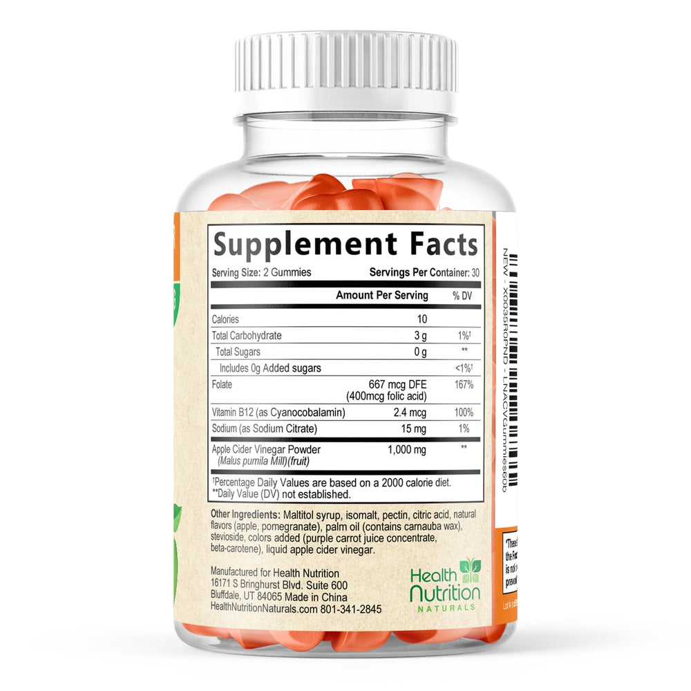 Health Nutrition Naturals etiqueta con certificaciones de cGMP y prueba de terceros