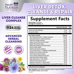 Health Nutrition Naturals detalle de etiqueta con lista de ingredientes clave