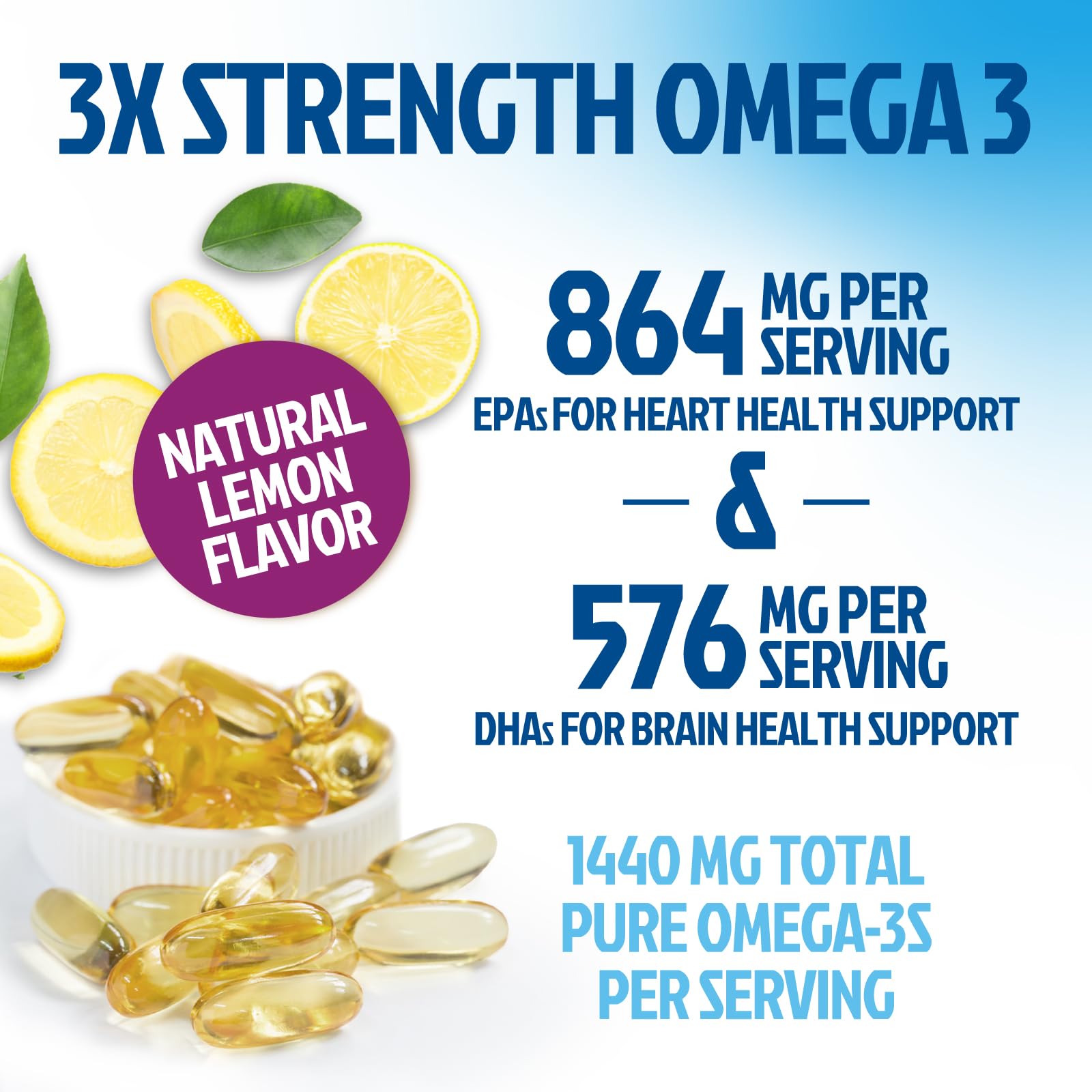 Health Nutrition Naturals etiqueta con ingredientes destacando EPA y DHA concentrados