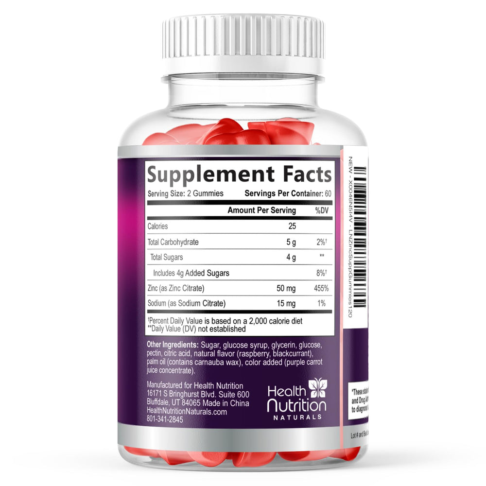 Health Nutrition Naturals envase con lista de ingredientes y claims visibles