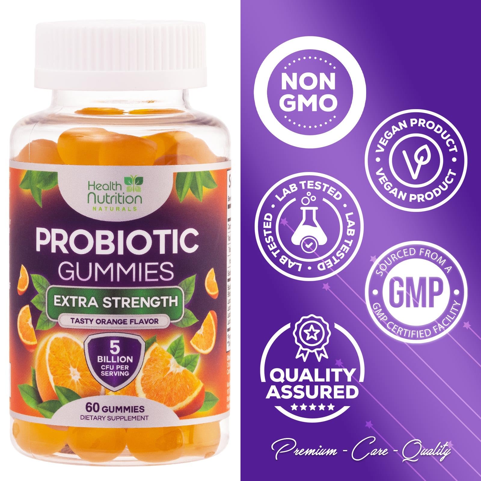 Health Nutrition Naturals tarro abierto con gominolas para visualizar cantidad