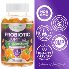 Health Nutrition Naturals mano sosteniendo gomita para conveniencia y adherencia