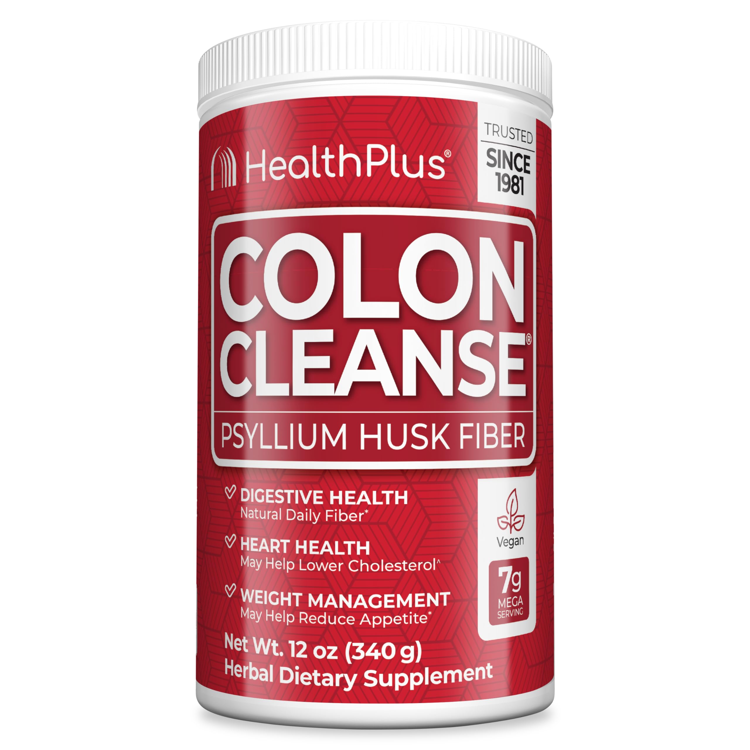 Health Plus envase frontal mostrando el producto y beneficios para regularidad