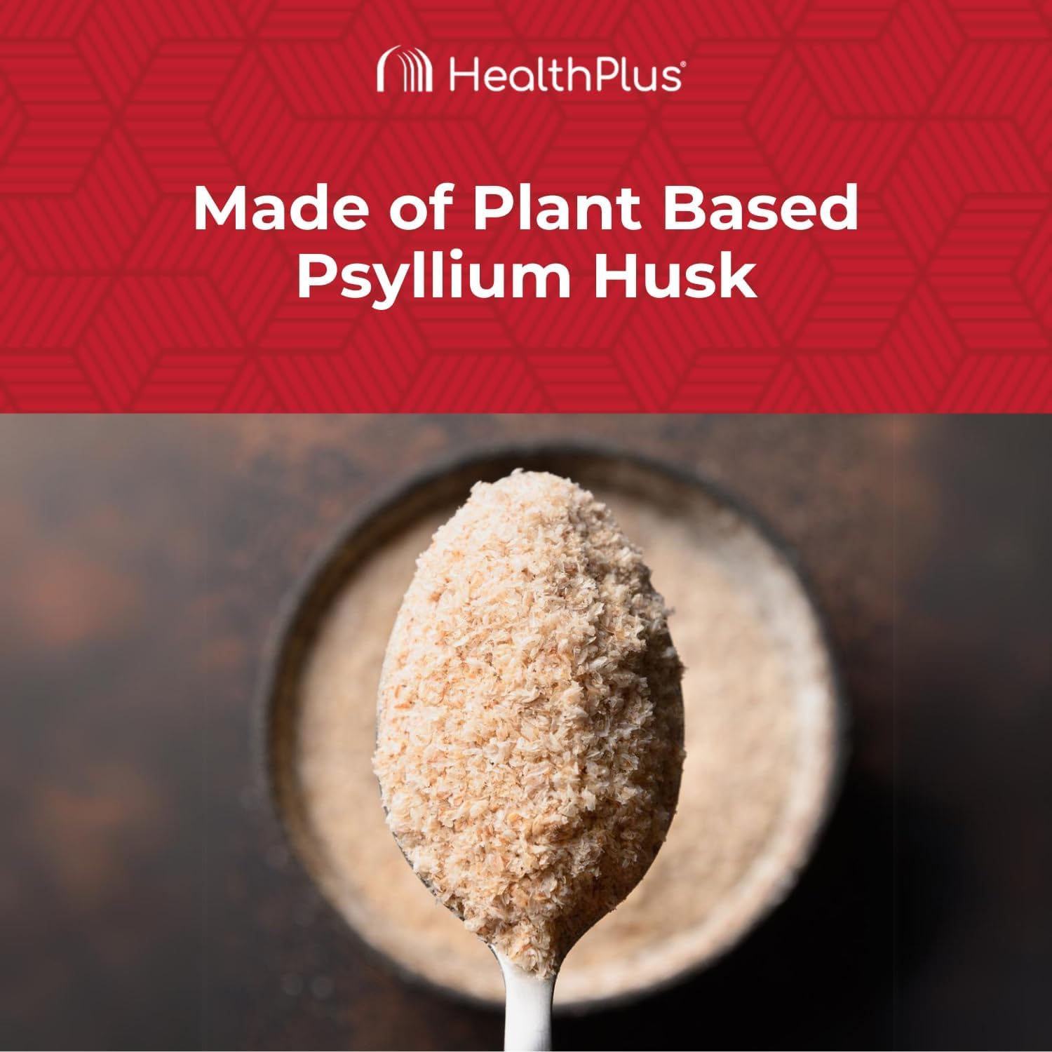 Health Plus cucharada con porción medida para control y dosificación práctica