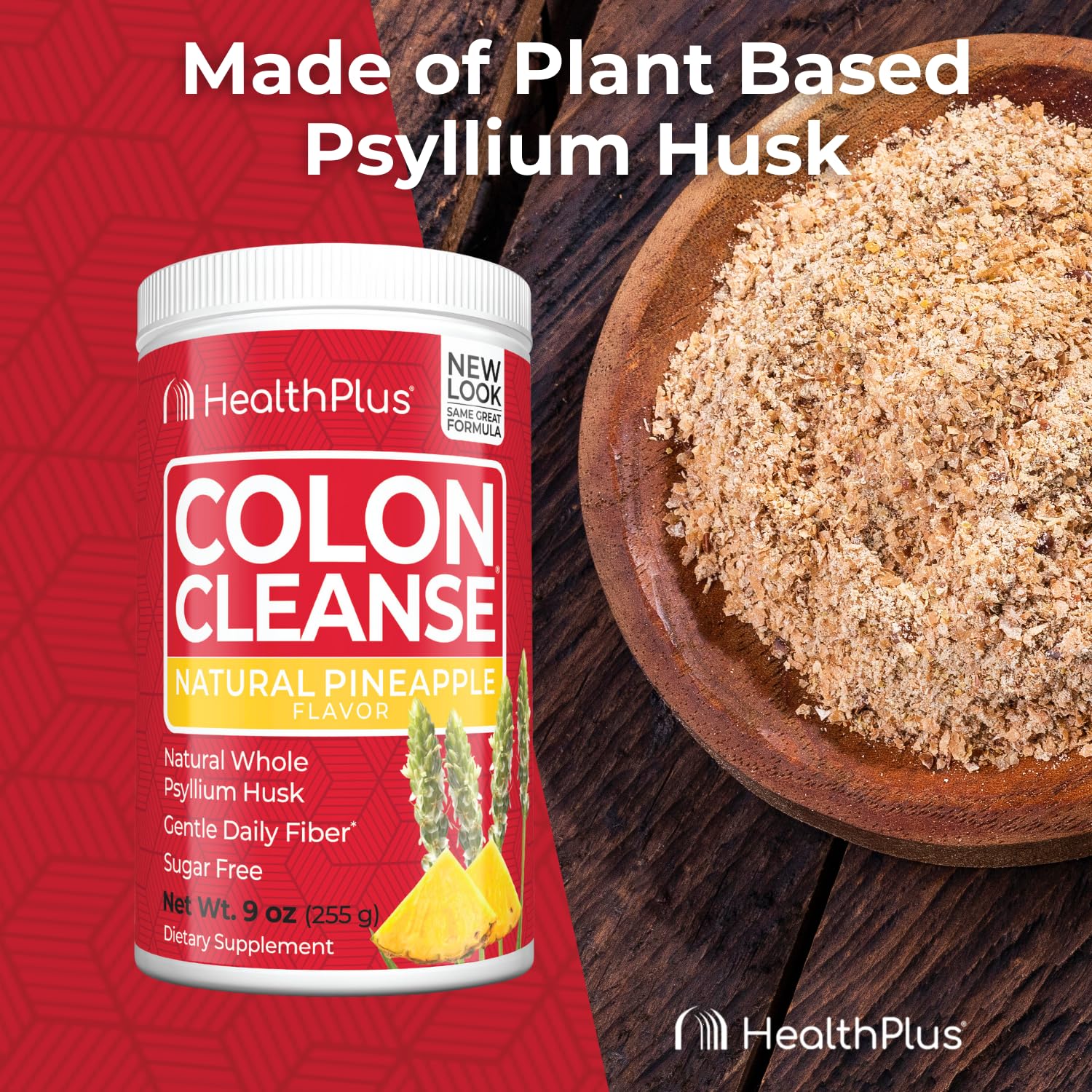 Health Plus polvo añadido a un batido saludable en cocina