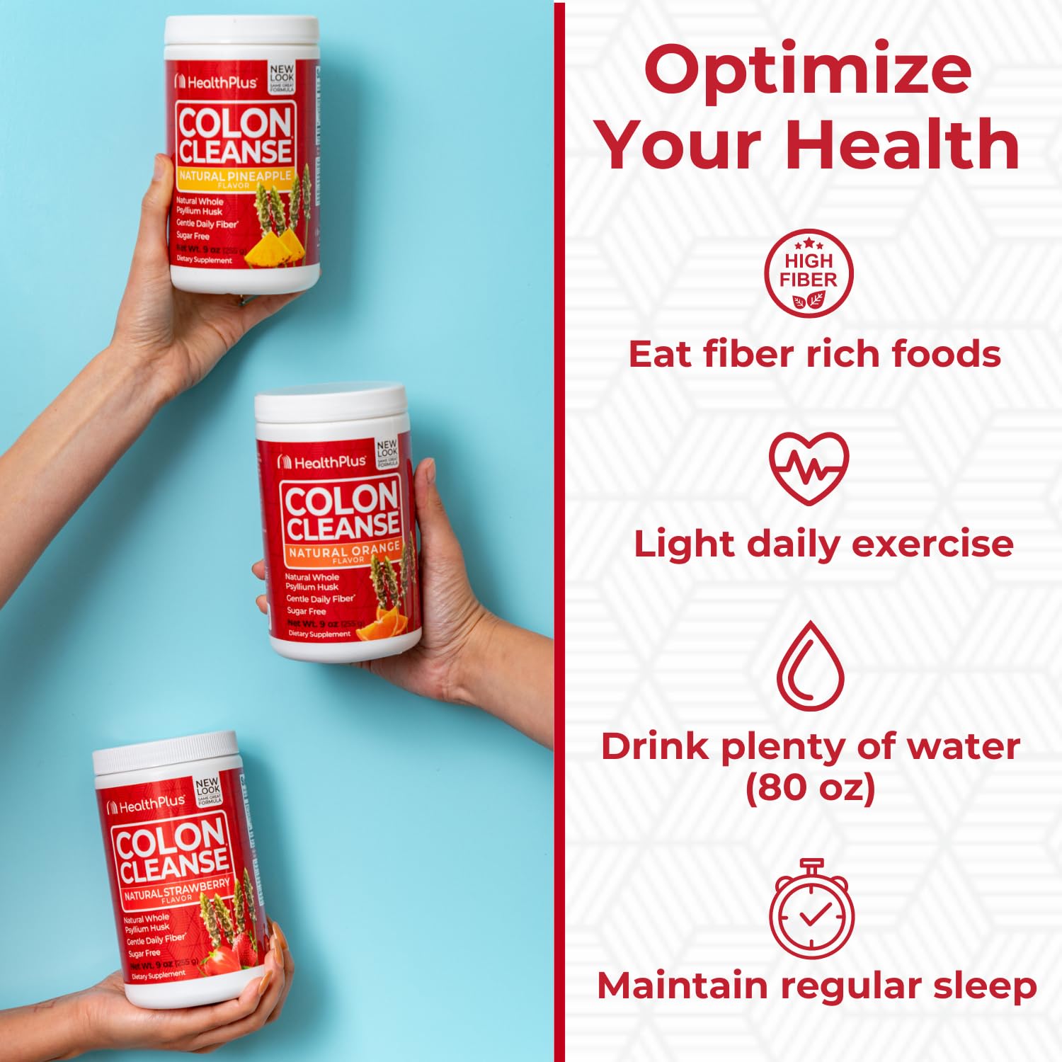 Health Plus mezcla en vaso lista para beber, conveniencia y sabor agradable