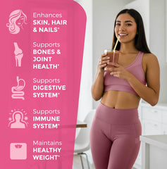 Health Revolution bebida matutina con colágeno en contexto de desayuno