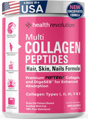 Health Revolution envase frontal del polvo de colágeno destaca calidad