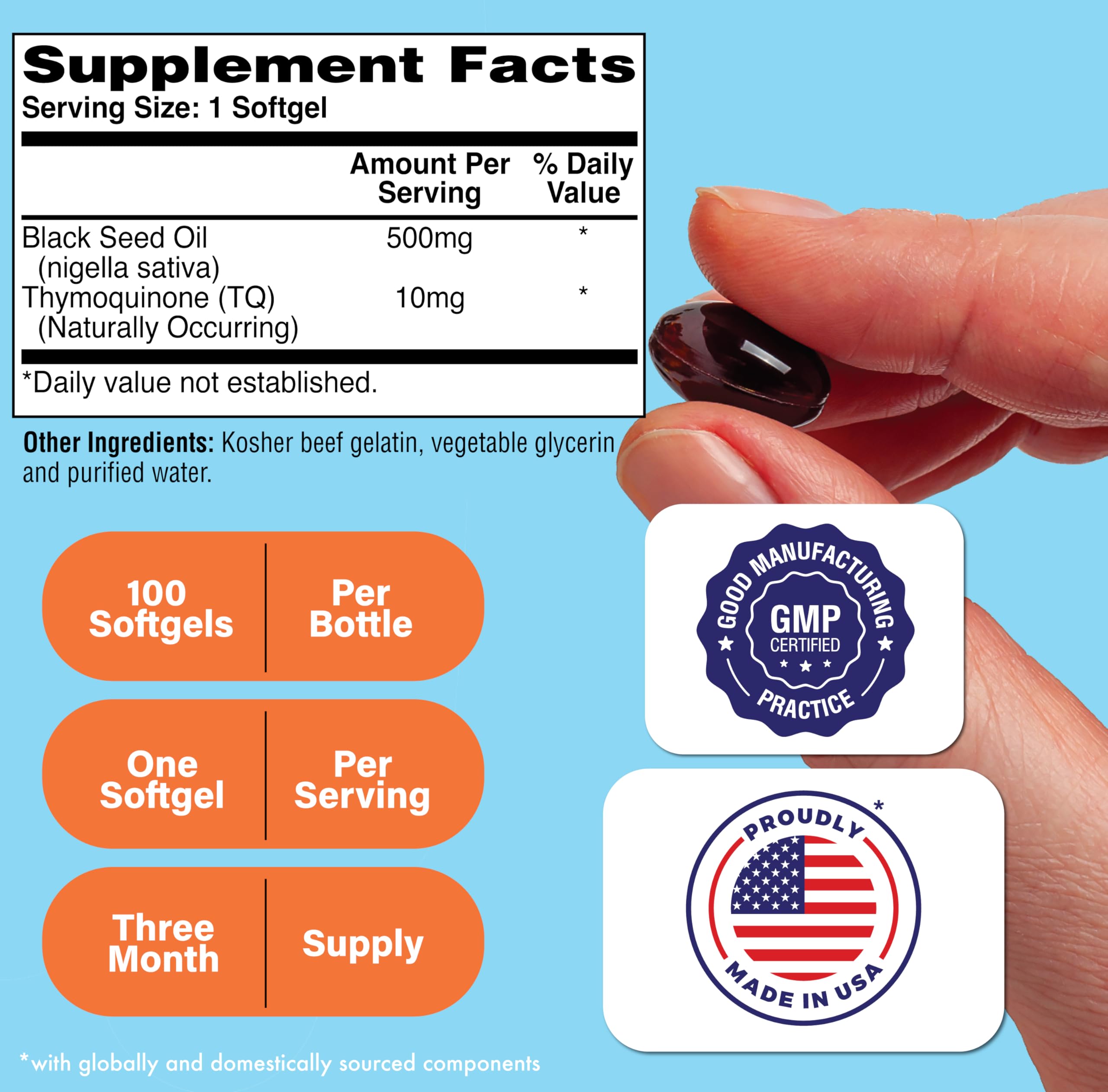Health Thru Nutrition cápsulas blandas en primer plano, fácil de tragar
