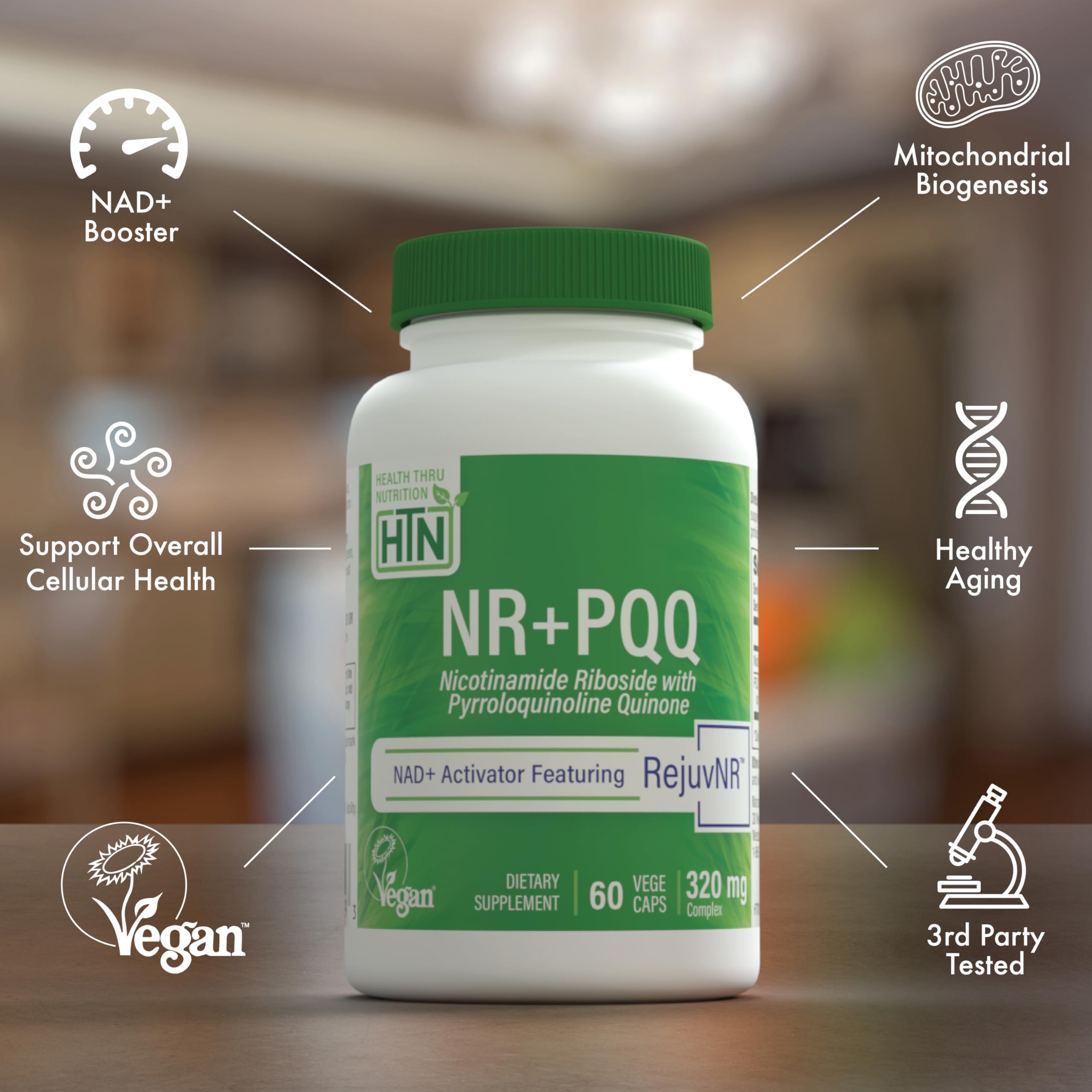 Health Thru Nutrition detalle del polvo para textura y pureza