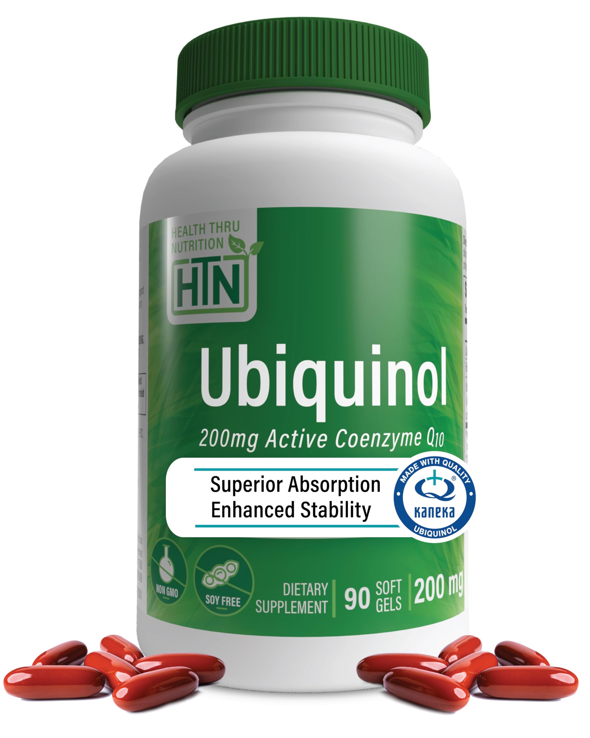 Health Thru Nutrition envase frontal mostrando ubiquinol, claridad y confianza
