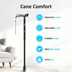 HEALTHBAZAAR mango con luz LED táctil visible, mejora visibilidad nocturna