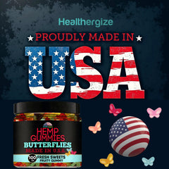 Gomita mariposa Healthergize en mano destacando forma divertida y consumo sencillo