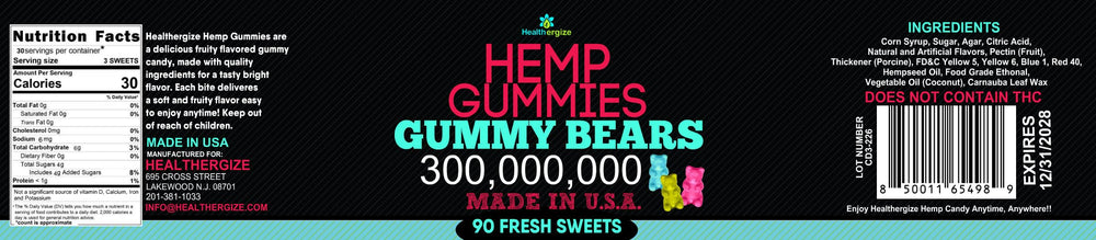 Healthergize gomitas servidas en plato para mostrar porción y consumo sencillo