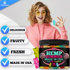 Variedad de sabores frutales Healthergize expuestos con experiencia saborosa