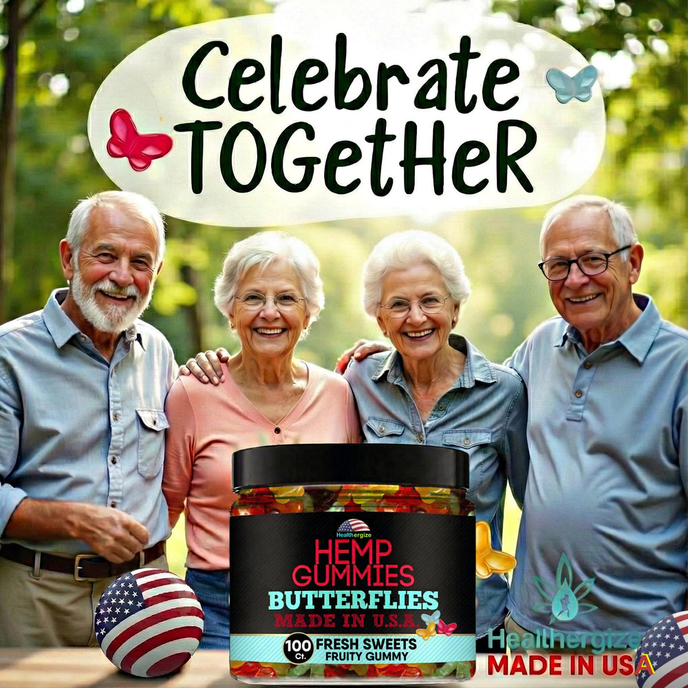 Surtido de gomitas Healthergize con 10 sabores mostrando variedad y elección agradable