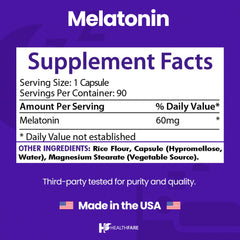 Healthfare etiqueta con información de 60 mg y sin gluten para confianza