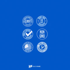 HealthFare magnesio glicinato 500mg, frasco para uso diario en casa.