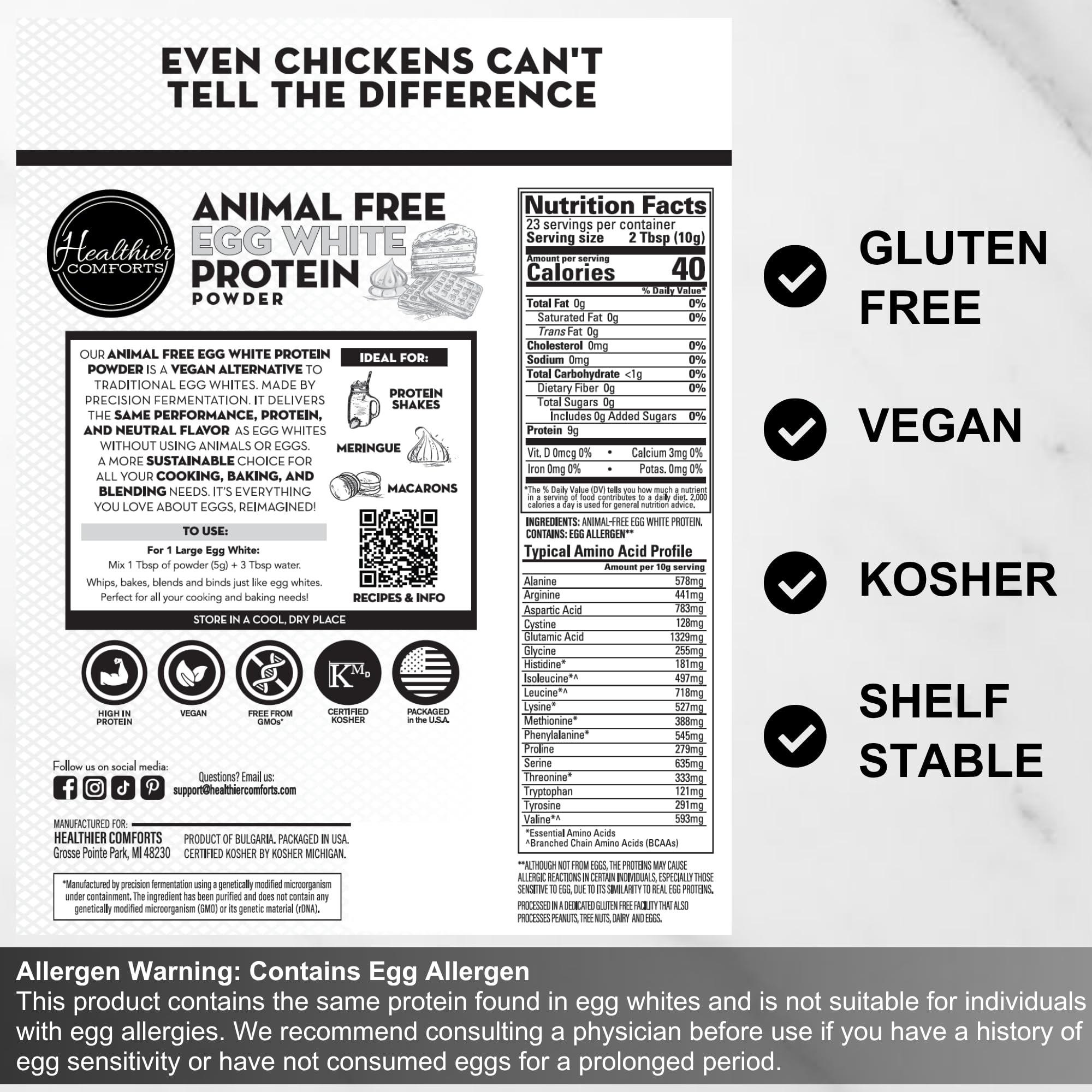 Healthier Comforts omelet vegano esponjoso servido, muestra función como ligante