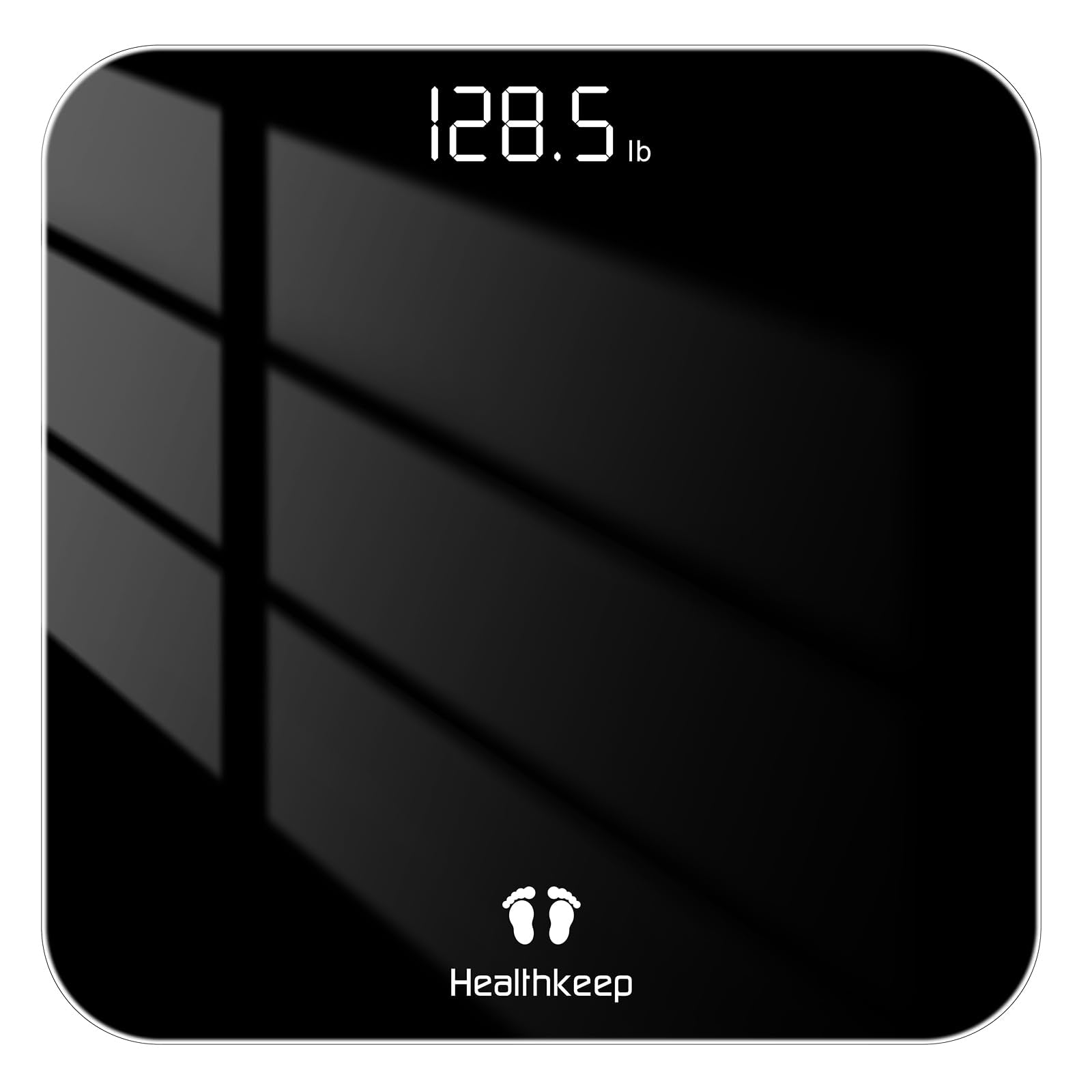 Healthkeep vista frontal de la báscula mostrando diseño y estabilidad