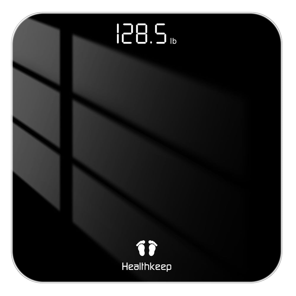 Healthkeep vista frontal de la báscula mostrando diseño y estabilidad