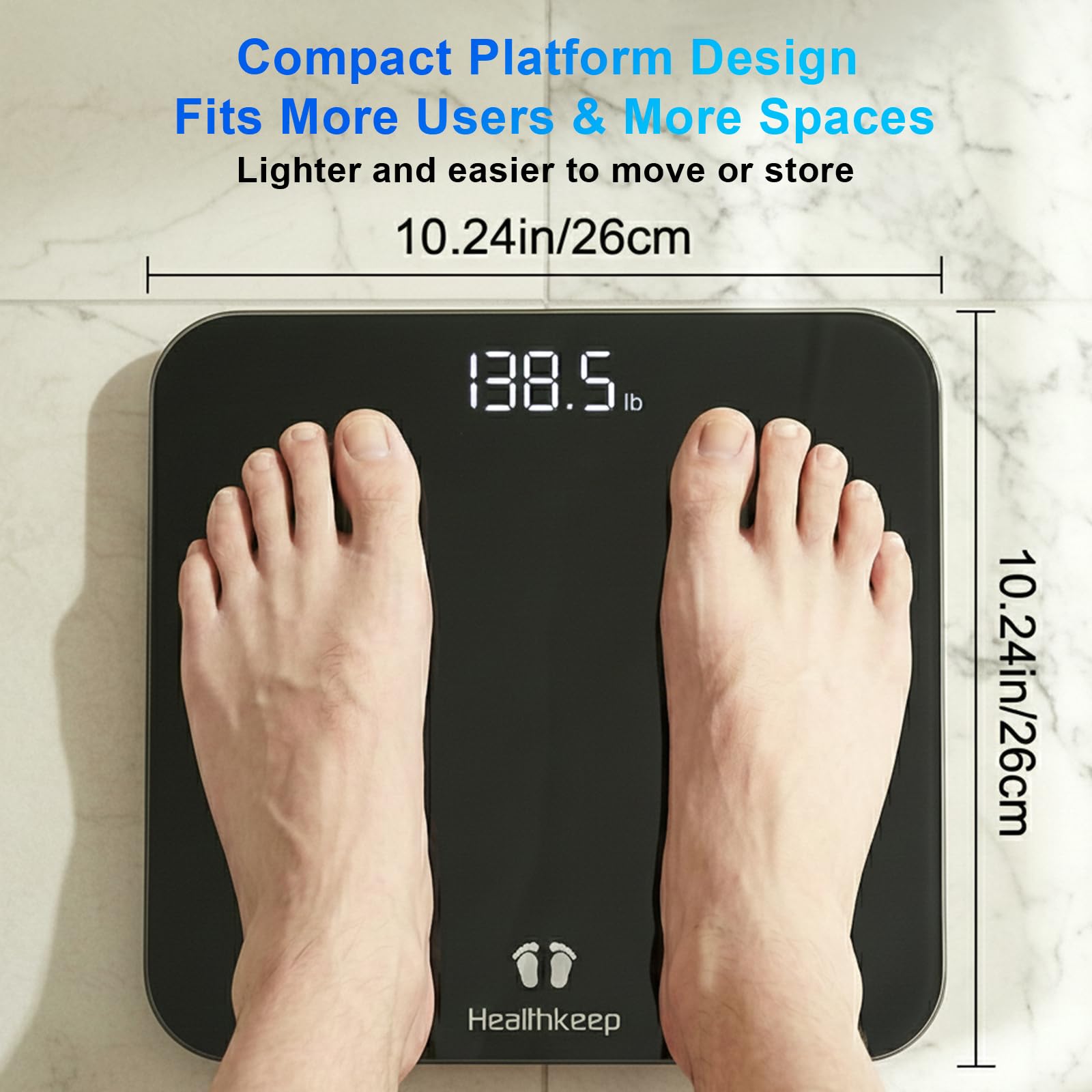 Healthkeep pantalla LED iluminada fácil lectura en luz tenue