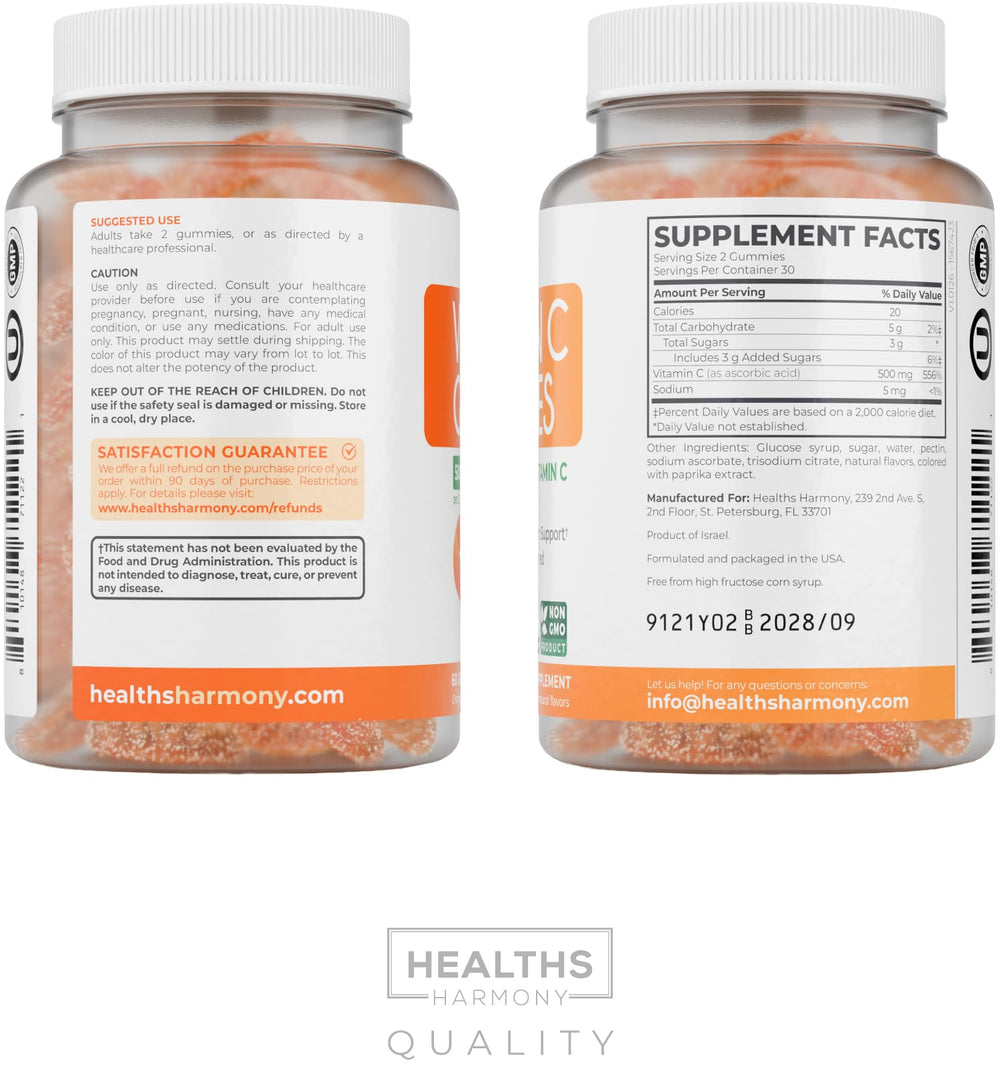 Healths Harmony detalle de ingredientes pectina vegetal y origen vegetal