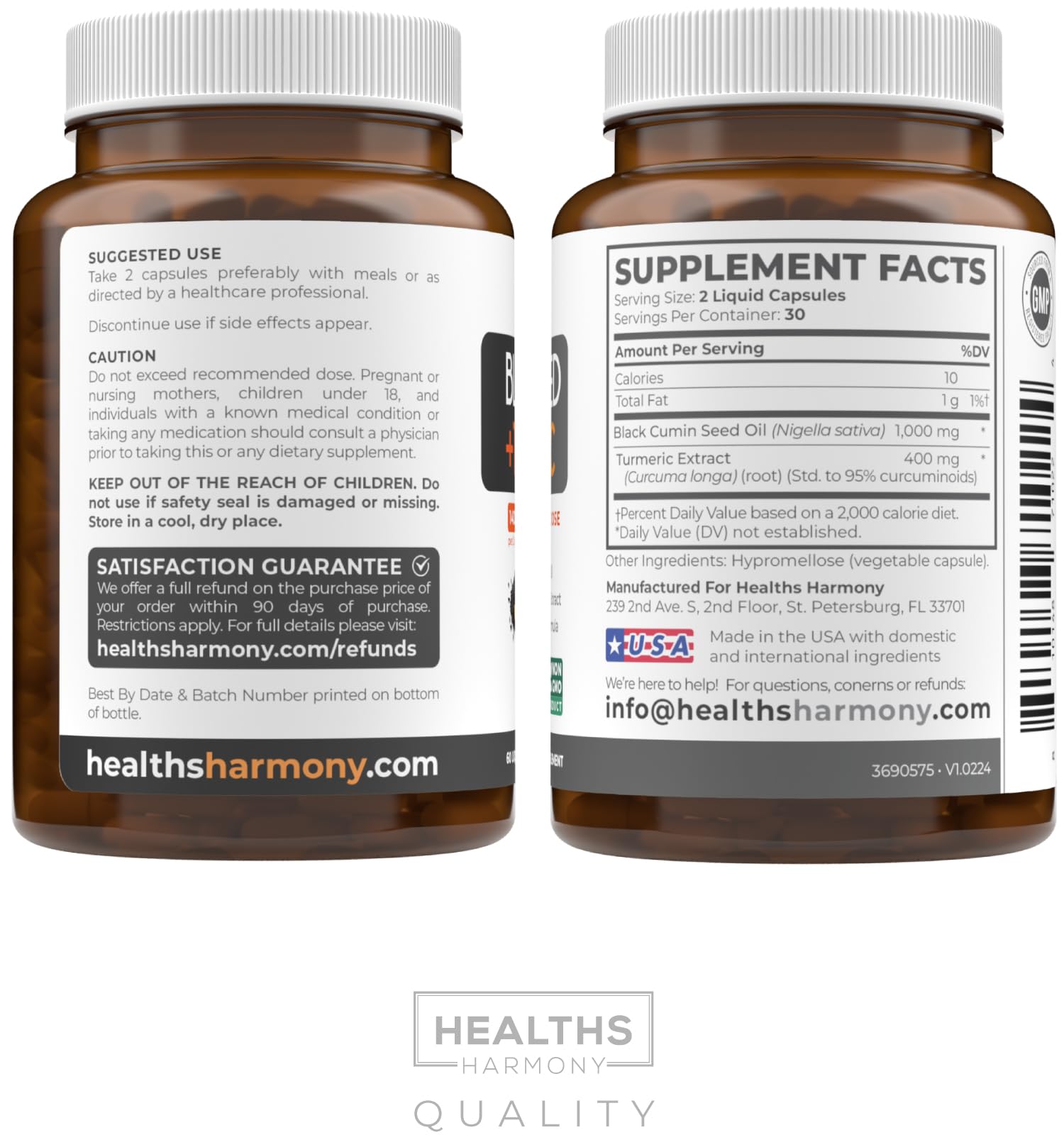 Healths Harmony envase sobre fondo blanco enfatizando limpieza y profesionalismo