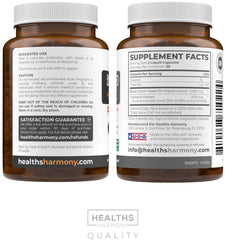 Healths Harmony envase sobre fondo blanco enfatizando limpieza y profesionalismo