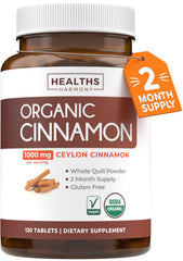 Healths Harmony frasco delantero mostrando etiqueta orgánica y conveniencia