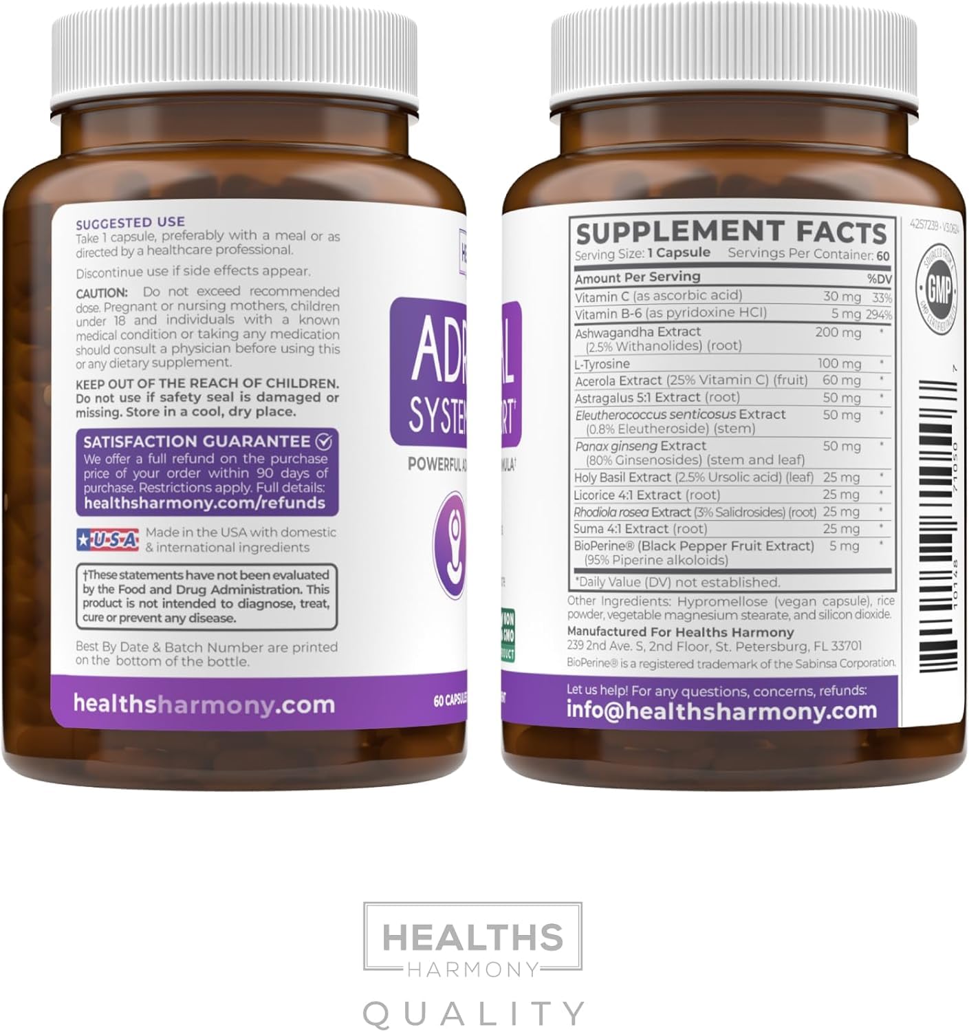 Healths Harmony variedad de raíces y hojas que ilustran ingredientes botánicos
