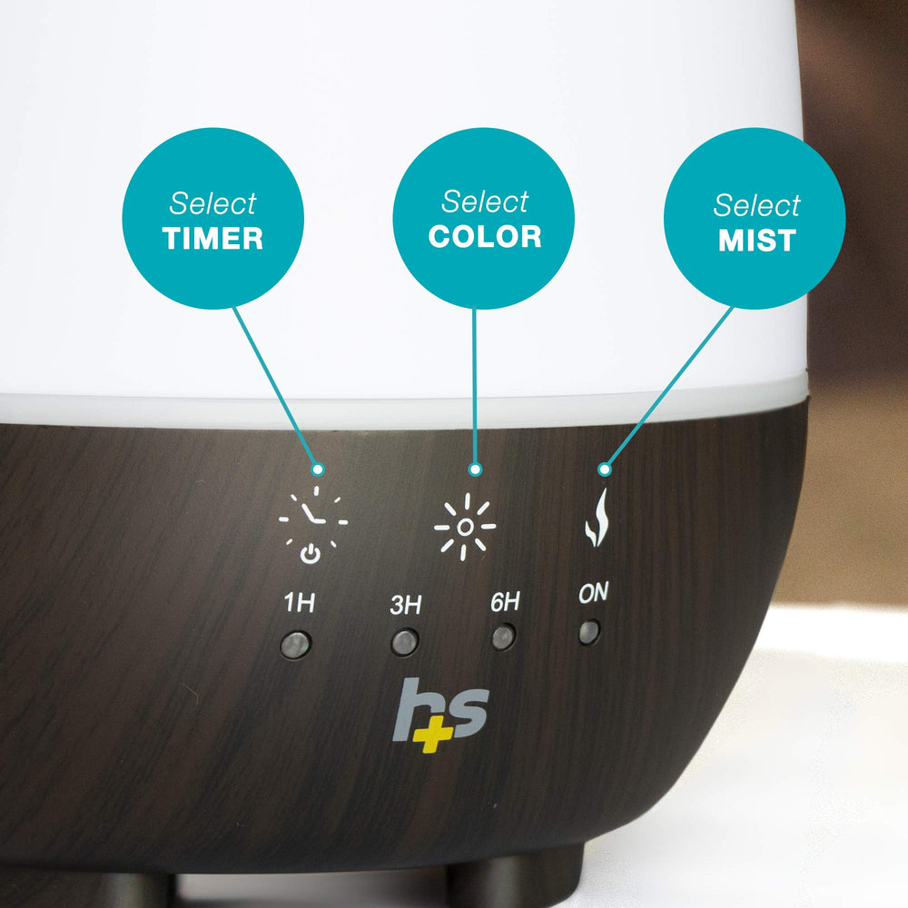 HealthSmart difusor en dormitorio nocturno como luz y ambientador