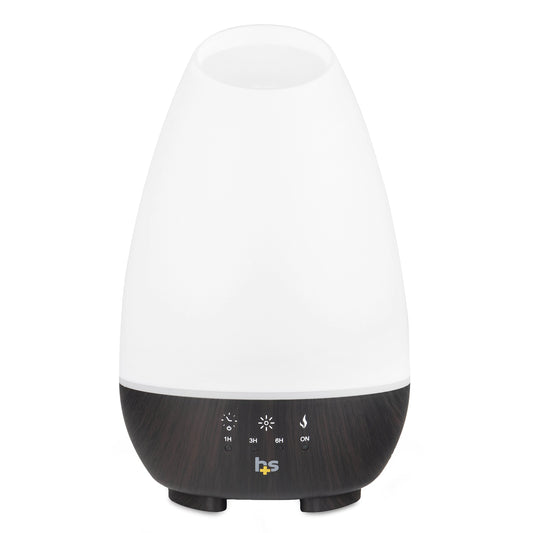 HealthSmart vista frontal del difusor mostrando control y diseño, crea ambiente
