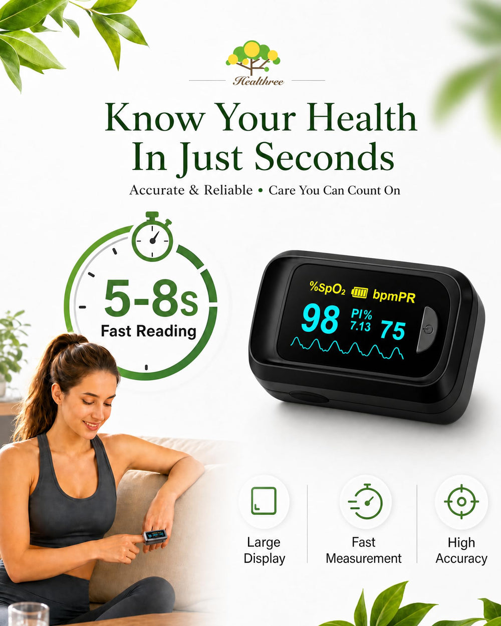 HealthTree cierre de pinza y acolchado para un ajuste seguro