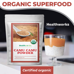 Healthworks Superfoods tazón de avena con camu camu integrando nutrientes y sabor
