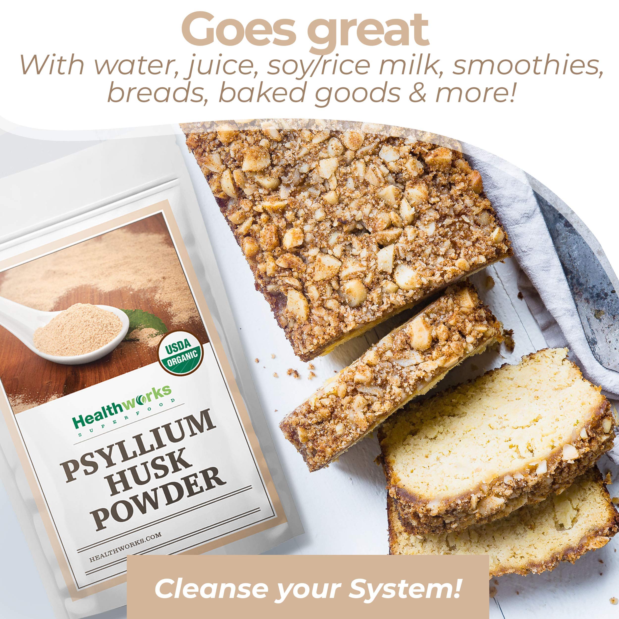 Batido vegano con psyllium Healthworks siendo mezclado para mayor consistencia