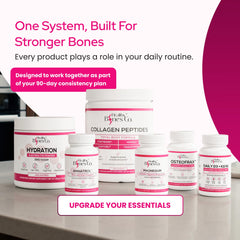 Healthy Bones Co. cápsula o sobre abierto detalle, presentación por dosis