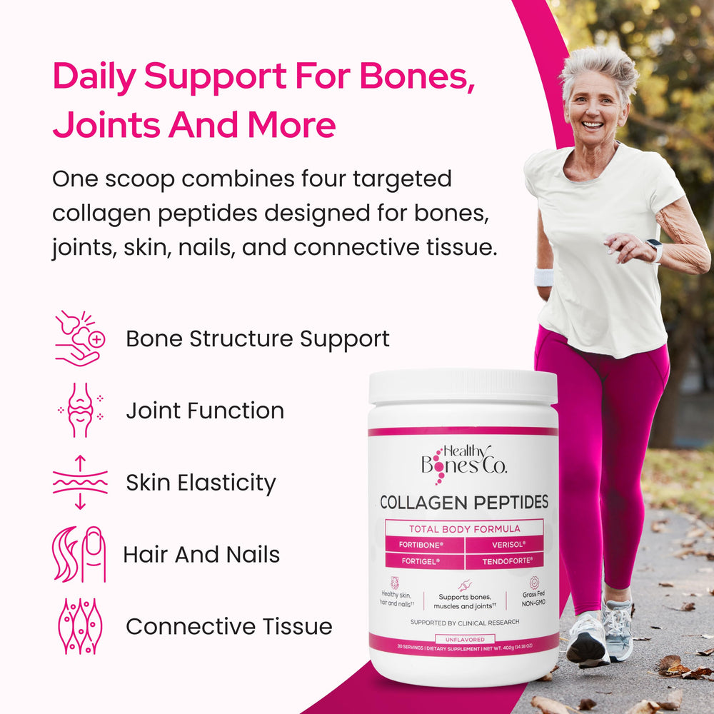 Healthy Bones Co. textura fina del polvo mostrando pureza y fácil disolución