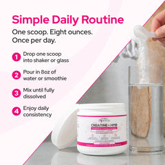Etiqueta de Healthy Bones Co. con listado de creatina y HMB, transparencia de ingredientes
