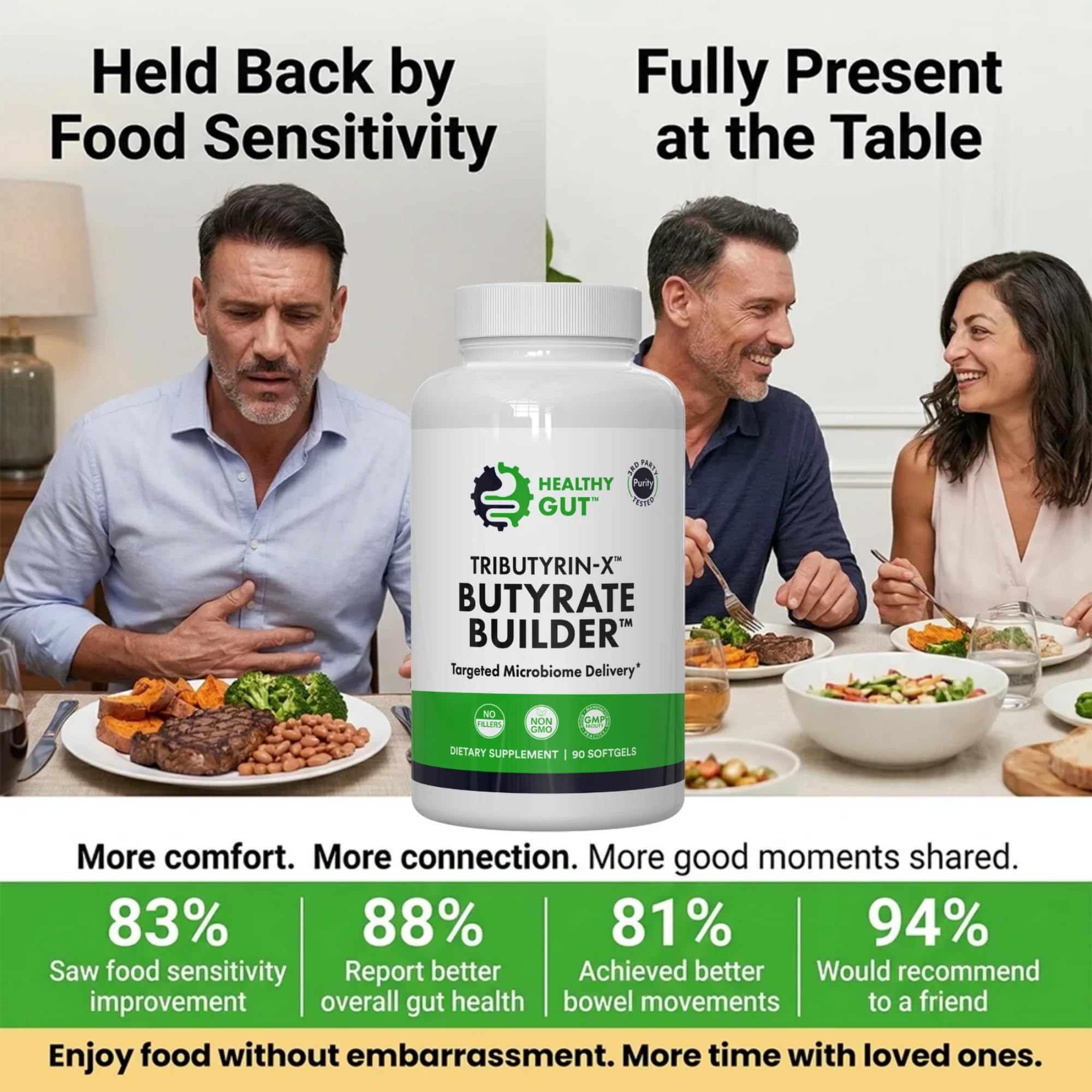 Healthy Gut cápsula abierta mostrando contenido líquido de alta biodisponibilidad