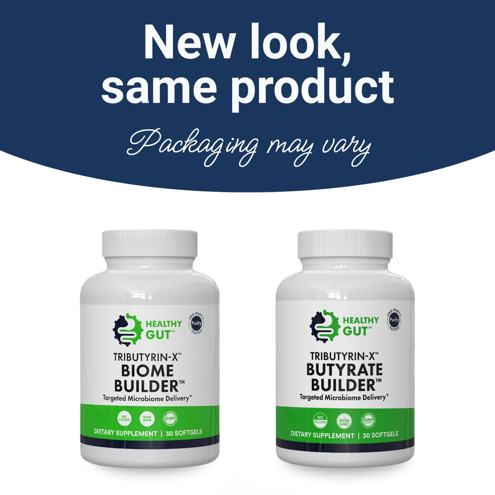 Healthy Gut Tributyrin-X cápsula blanda en primer plano para fácil deglución