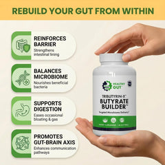 Healthy Gut etiqueta con información nutricional clara y sin aditivos