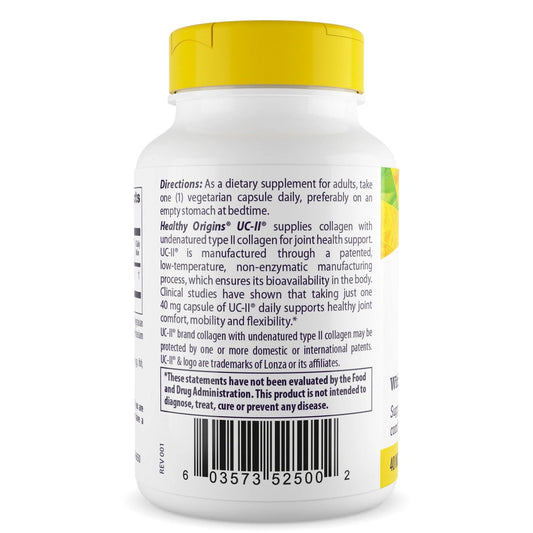 Healthy Origins botella abierta con cápsulas vegetales para toma diaria fácil
