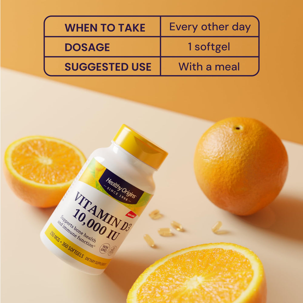 Caja abierta con el frasco Healthy Origins y softgels para visión del contenido